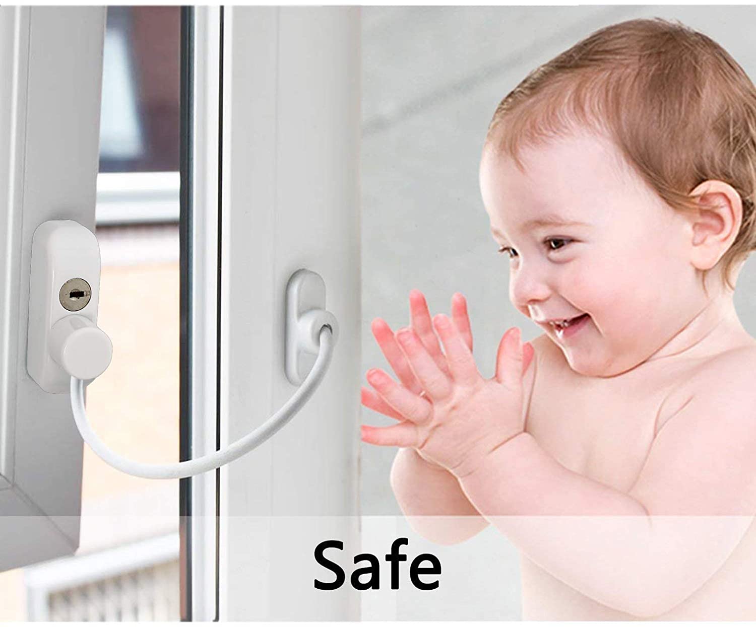 Kamtop Window Restrictor Locks 4 Packs Security Cable