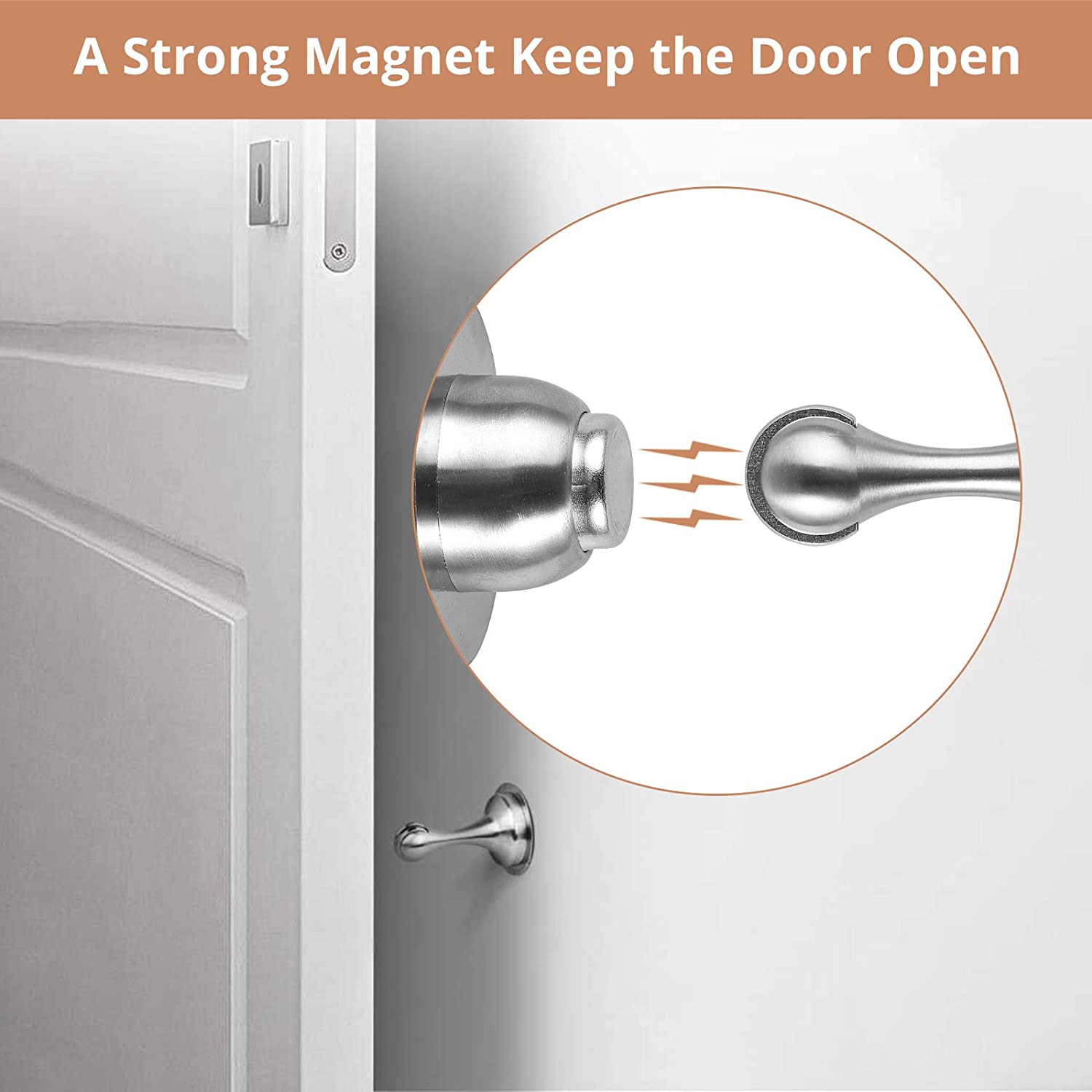 Kamtop 4 Pack Stainless Steel Door Stop Magnetic