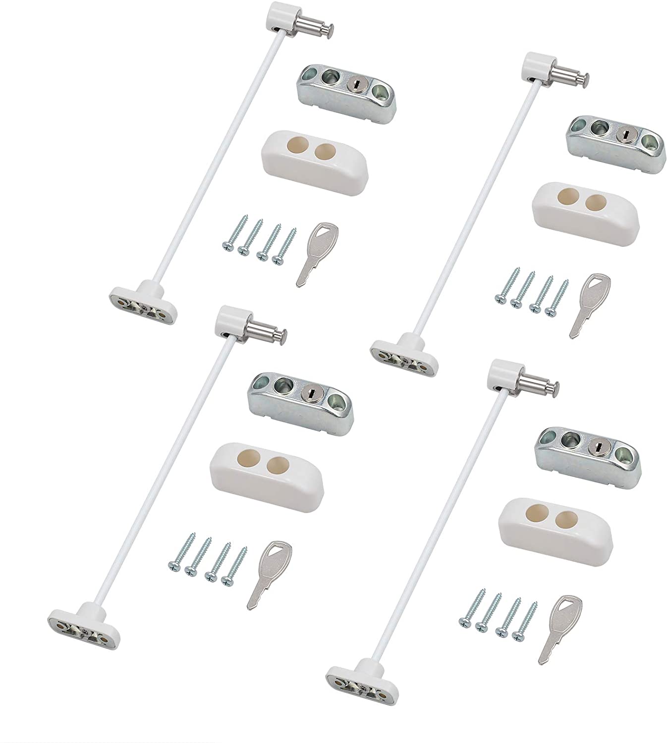 Kamtop Window Restrictor Locks 4 Packs Security Cable