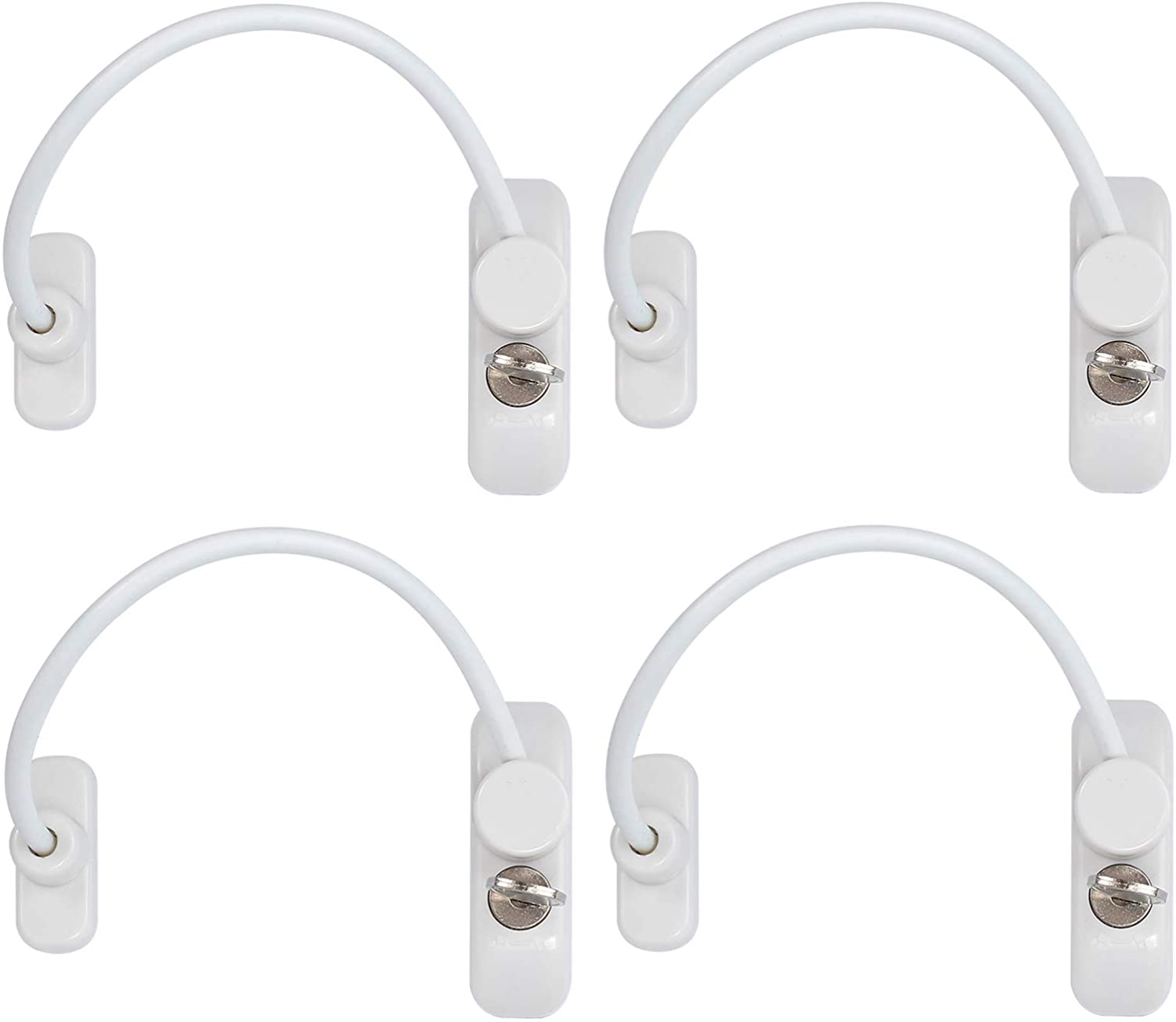 Kamtop Window Restrictor Locks 4 Packs Security Cable