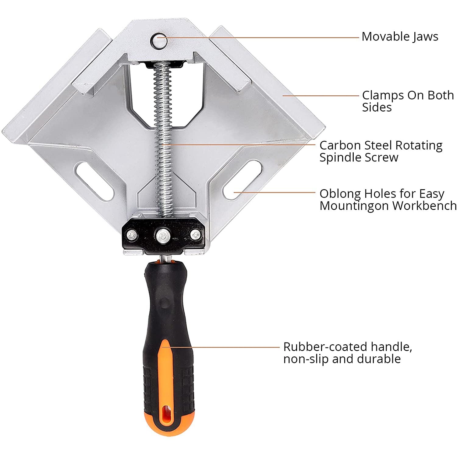 Kamtop 2 Packs Aluminum Single Handles 90 Degree Corner Right Angle Clamp