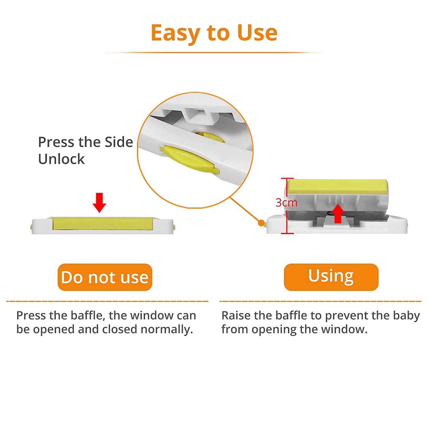 Kamtop 6PCS Sliding Door Lock Baby Safety Slide Green Window Locks