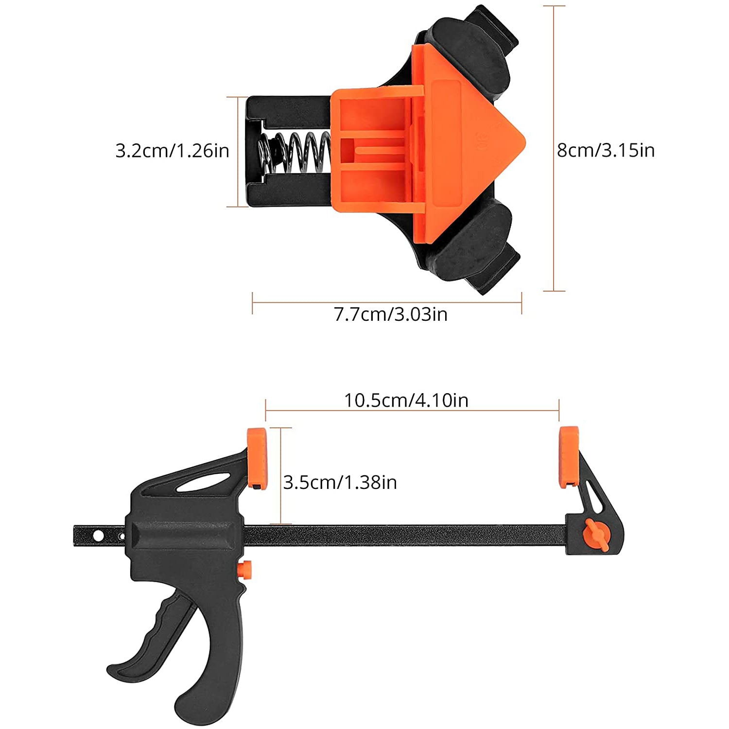 Kamtop 4 Inch and 90 Degree Angle Corner Clamps F Ratchet Clamp Set