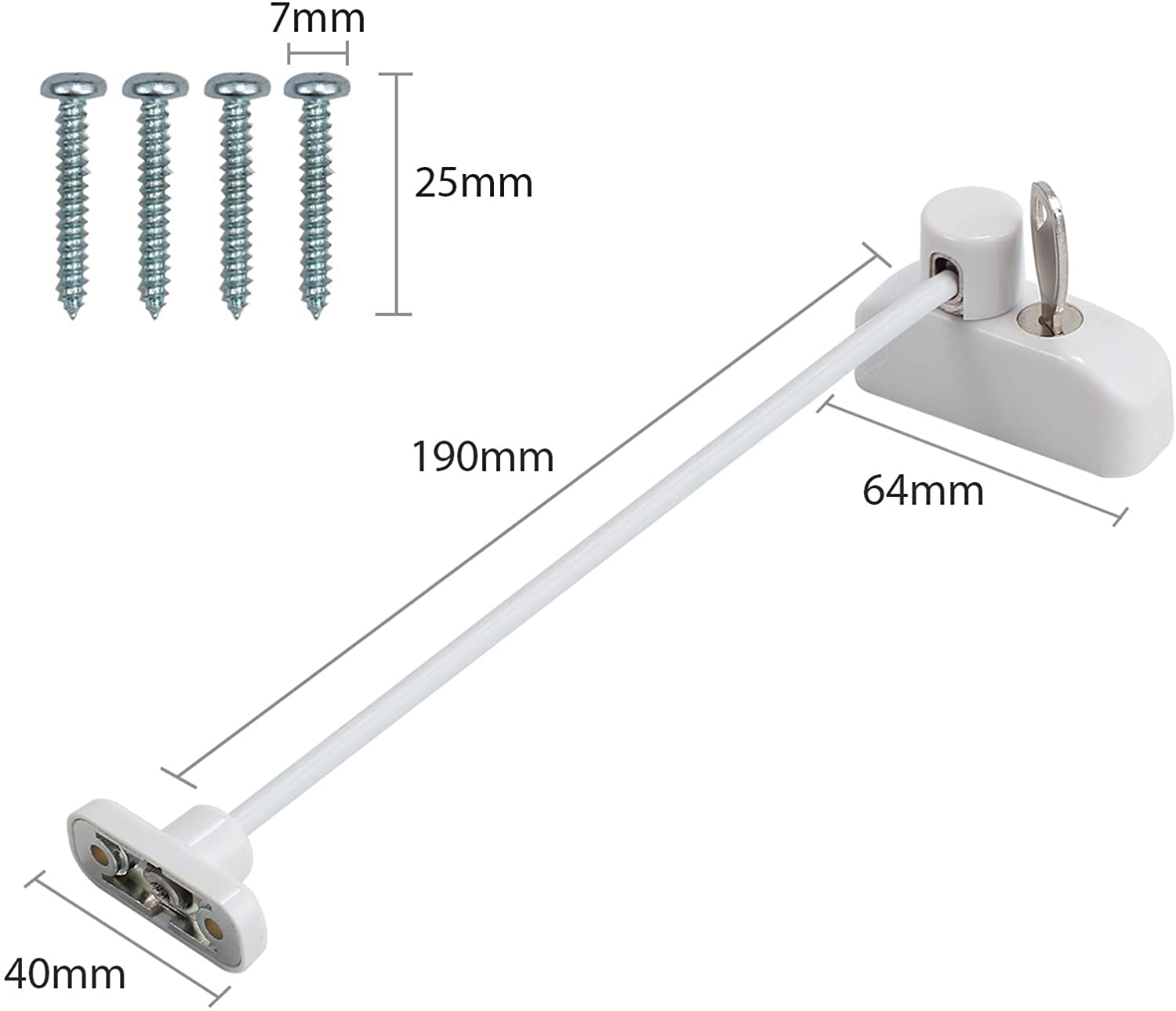 Kamtop Window Restrictor Locks 4 Packs Security Cable