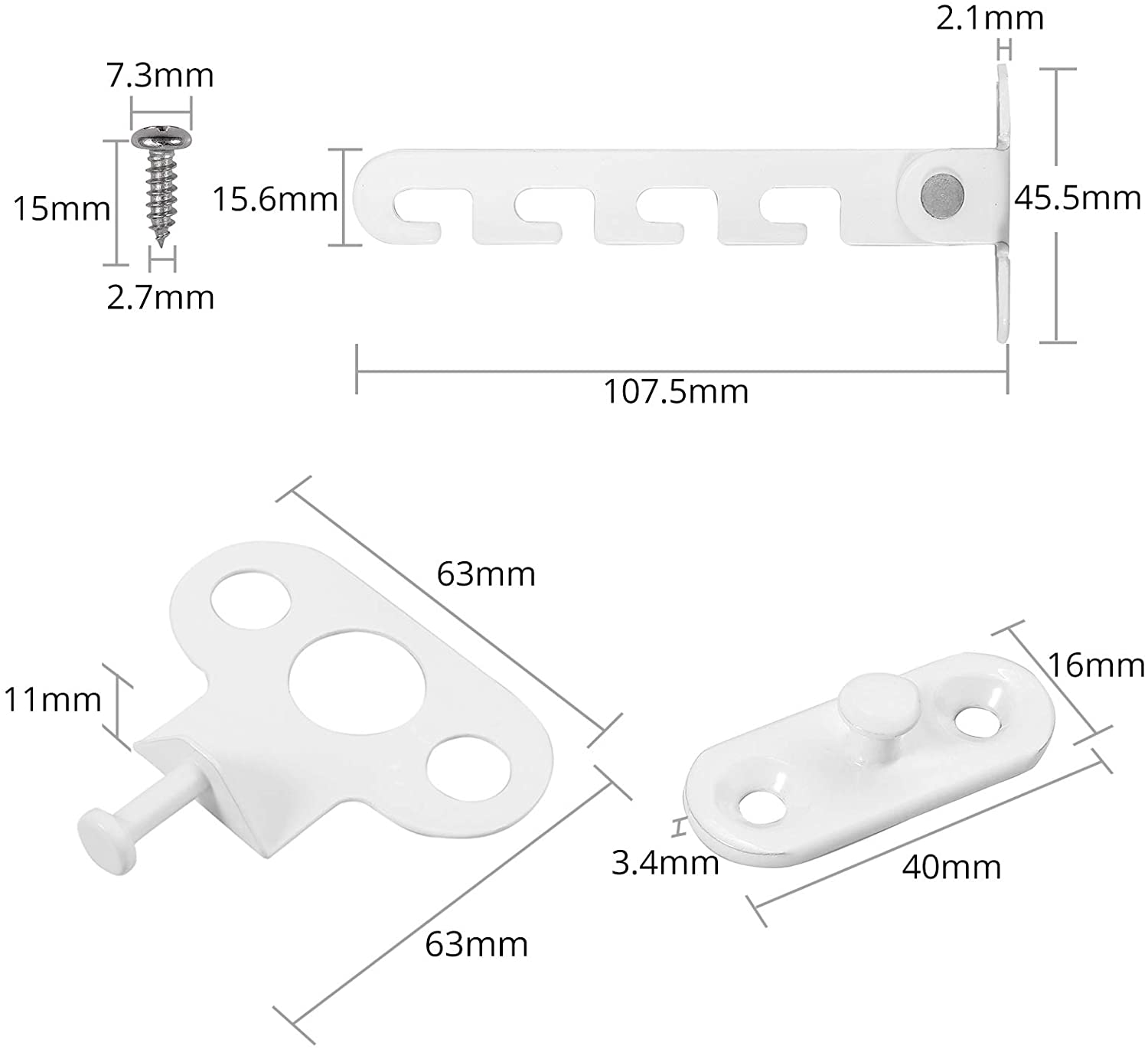 Kamtop 2PCS Window Restrictor Hooks Iron