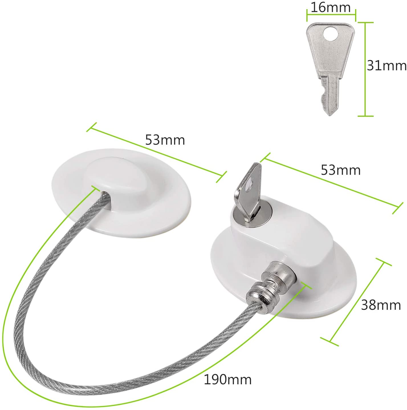 KAMTOP Fridge Locks 2PCS Freezer Locks 18cm/ 7inch 304