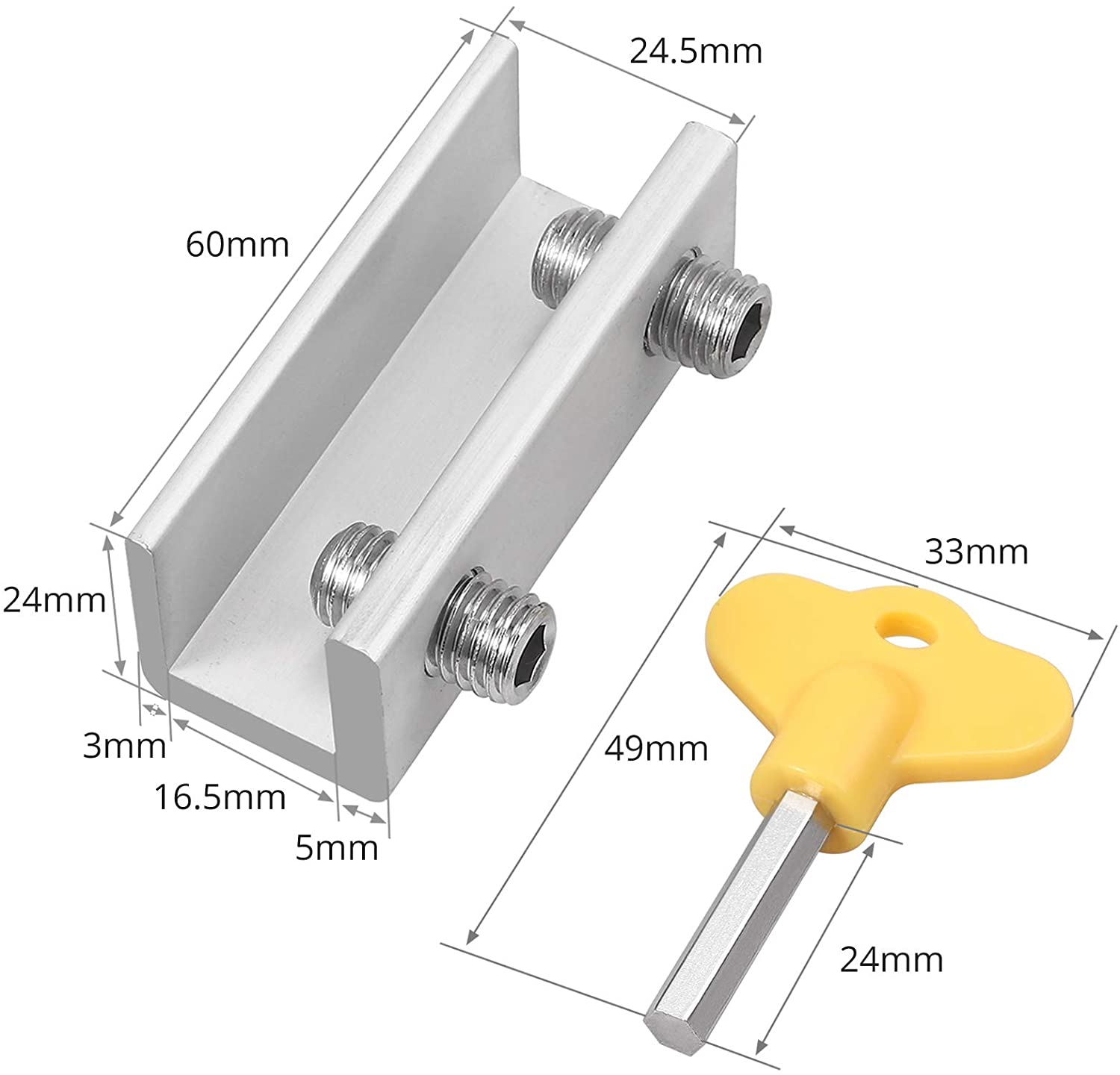 Kamtop 6 Sets Adjustable Sliding Window Double Locks