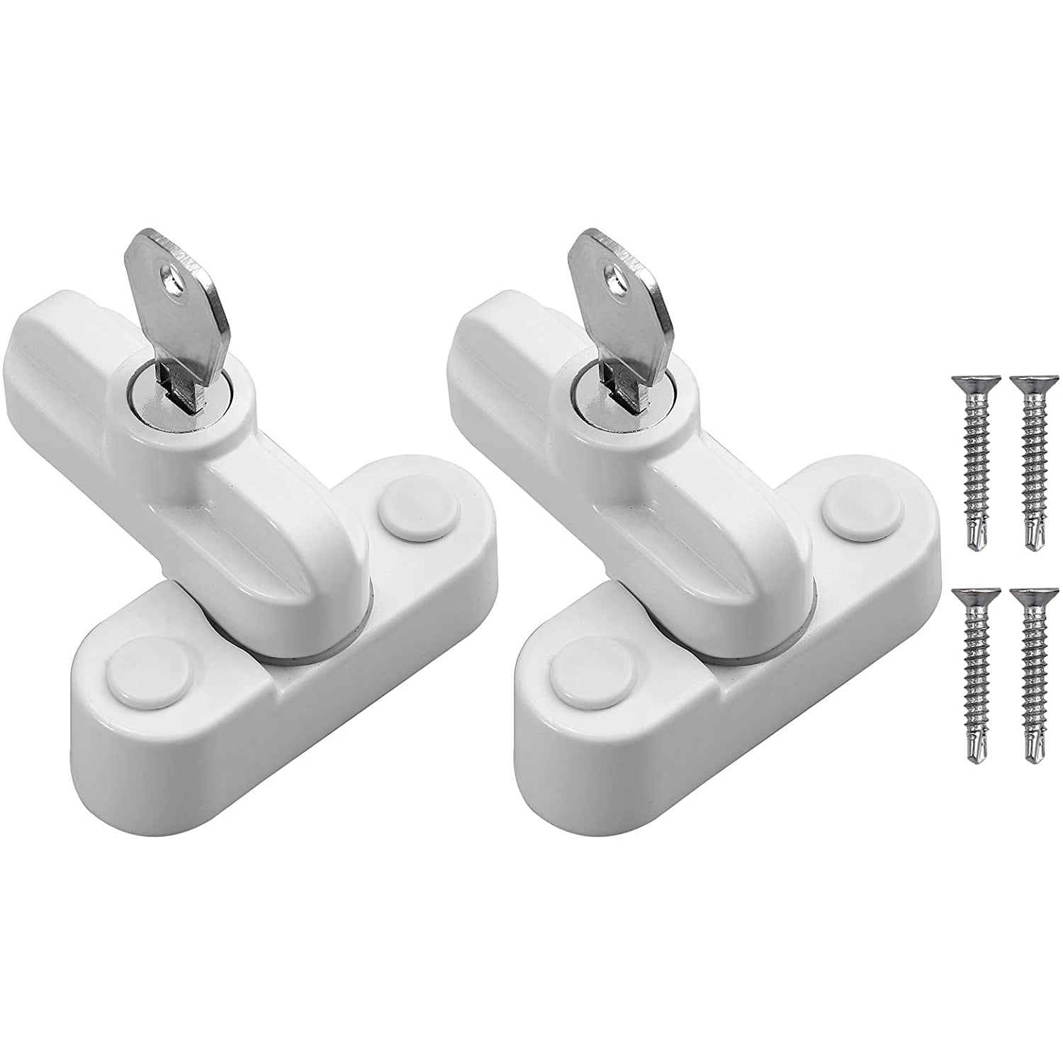 2pcs Window & Fridge Lock With Stainless Steel Cable & 2 Packs