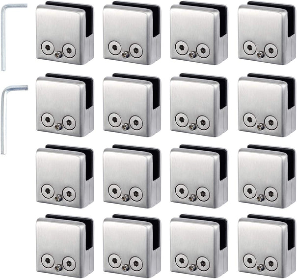 Kamtop Glass Clamps 16 PCS 8-10mm Stainless Steel 304