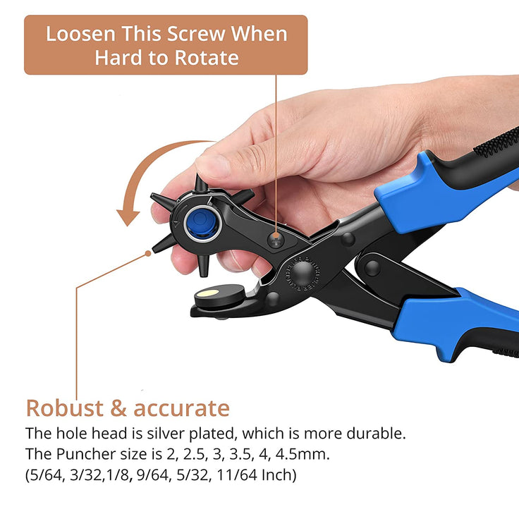 Kamtop Hole Punch Plier Set with 240pcs Leather Double Cap Rivets