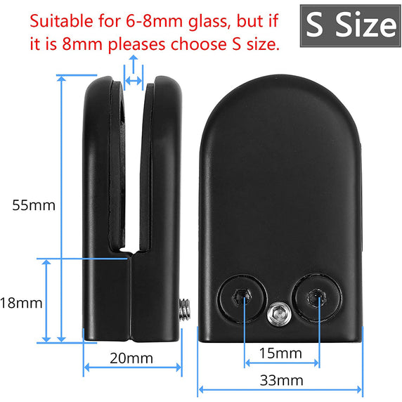 Kamtop 8 PCS 6-8mm Stainless Steel 304 Glass Clamps