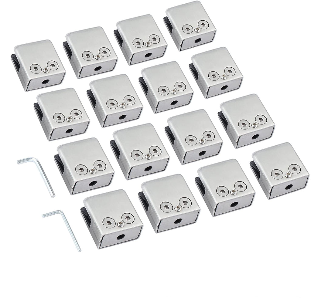 Kamtop Glass Clamps 16 PCS 8-10mm Stainless Steel 304