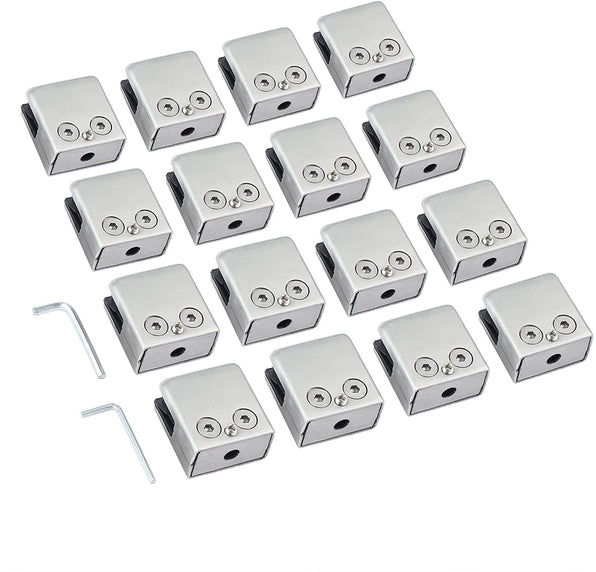 Kamtop Glass Clamps 16 PCS 8-10mm Stainless Steel 304