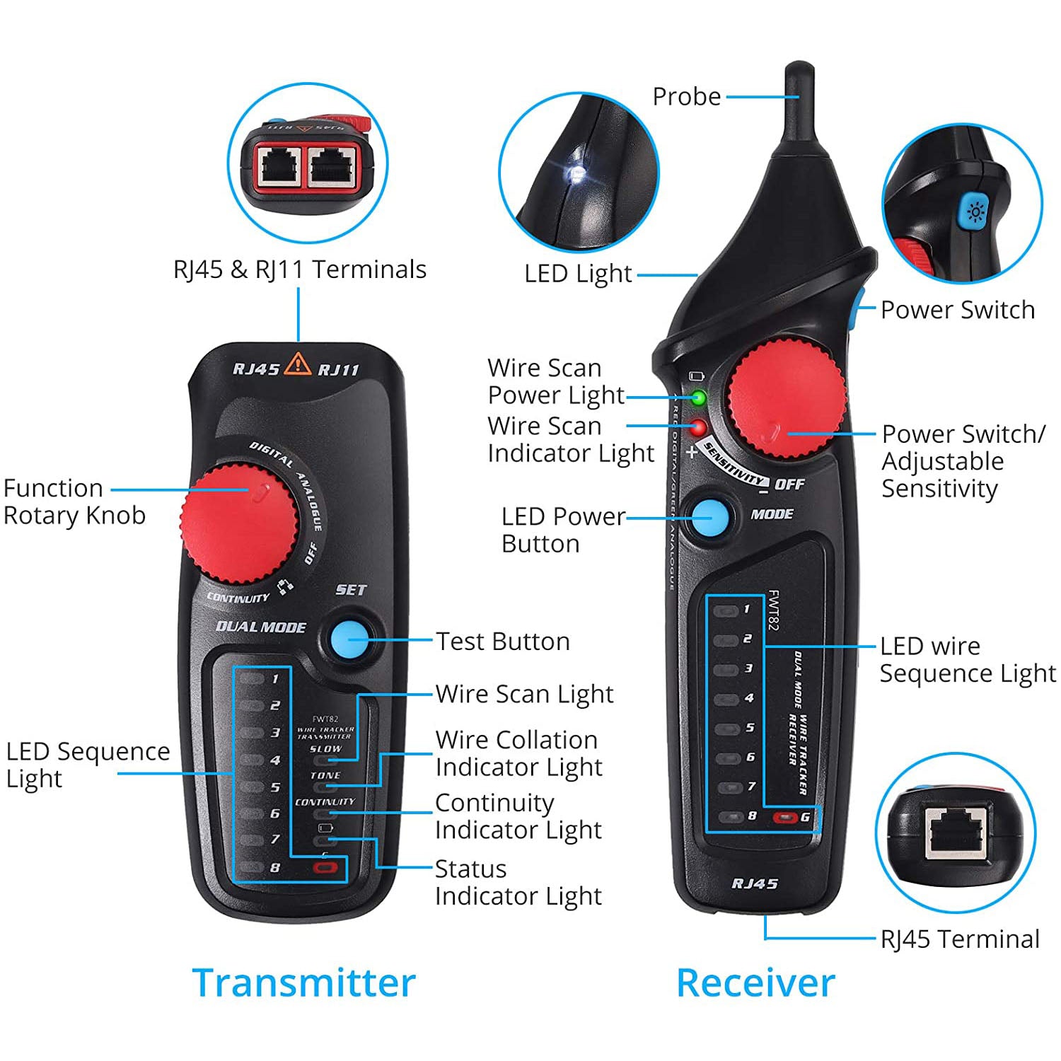 Kamtop Network Tester Dual Mode Cable Tracer