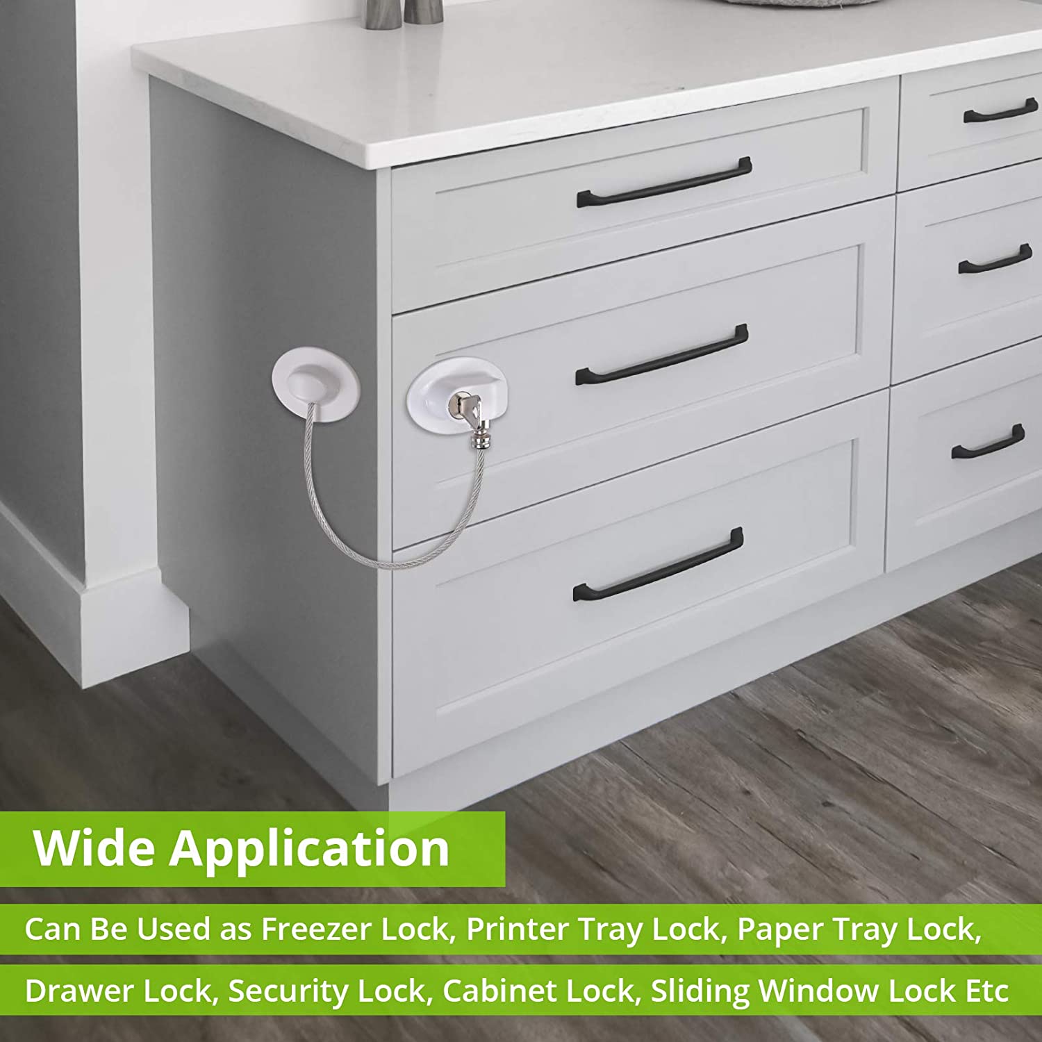 KAMTOP Fridge Locks 2PCS Freezer Locks 18cm/ 7inch 304