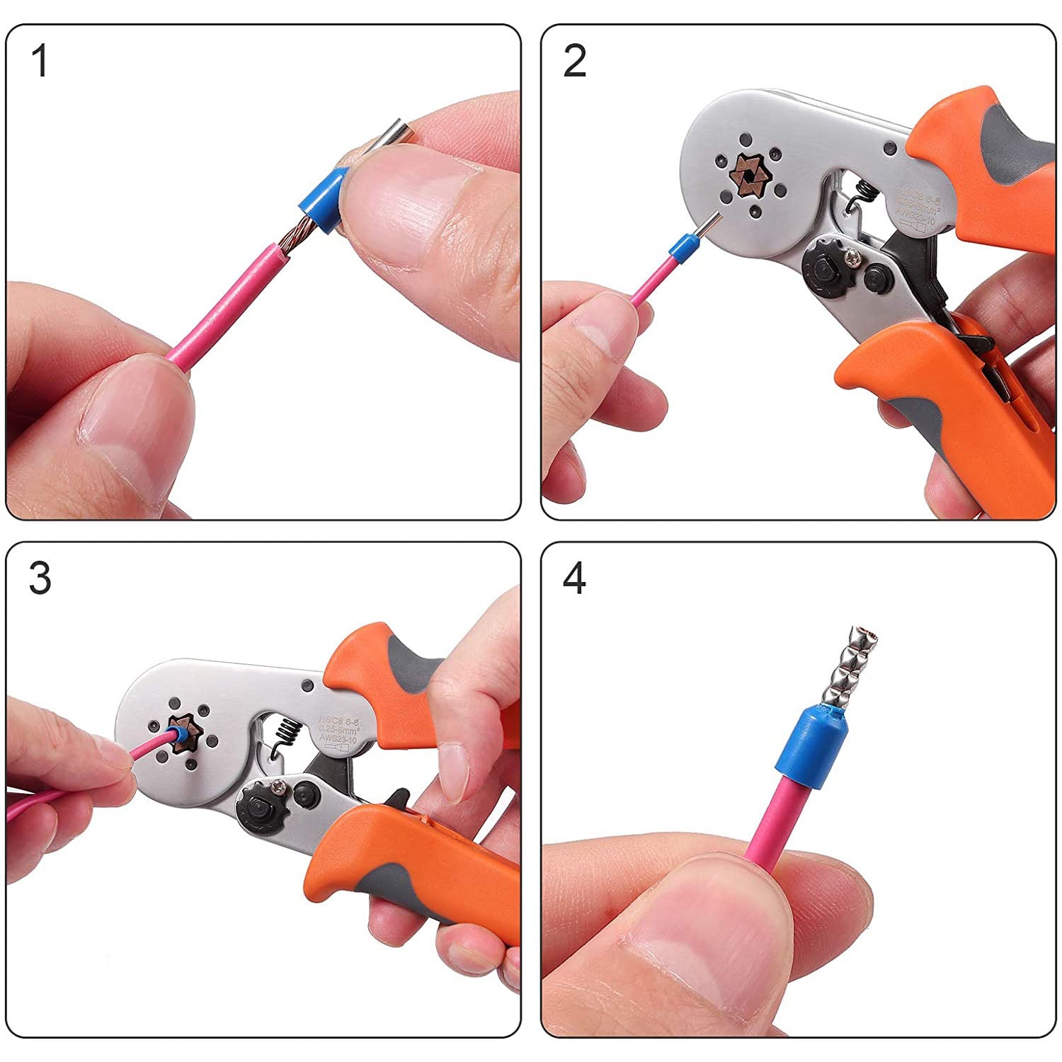 Kamtop Ferrule Crimping Tool 0.25-6mm² Hexagon Wire Terminal Crimpe