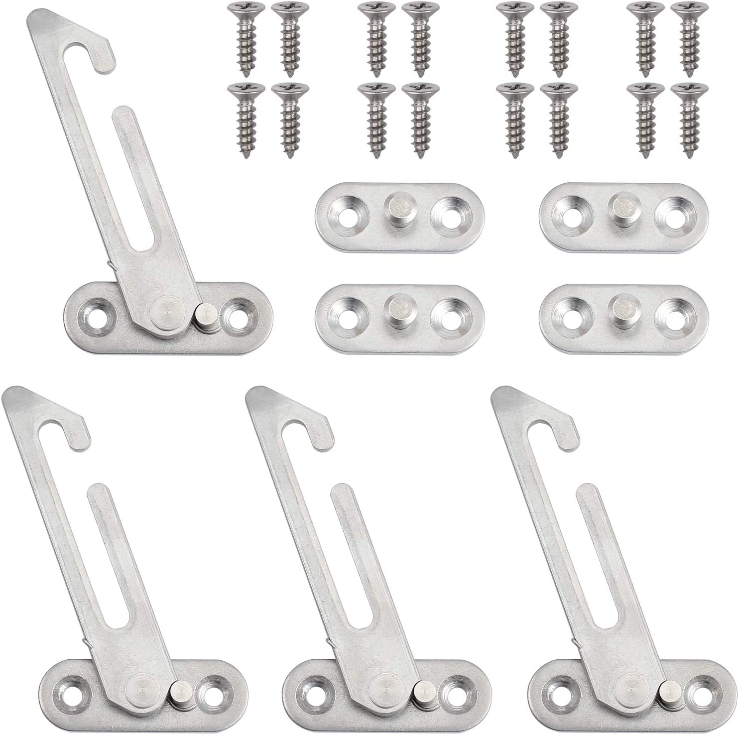 Kamtop 4 PCS Stainless Steel Window Locks