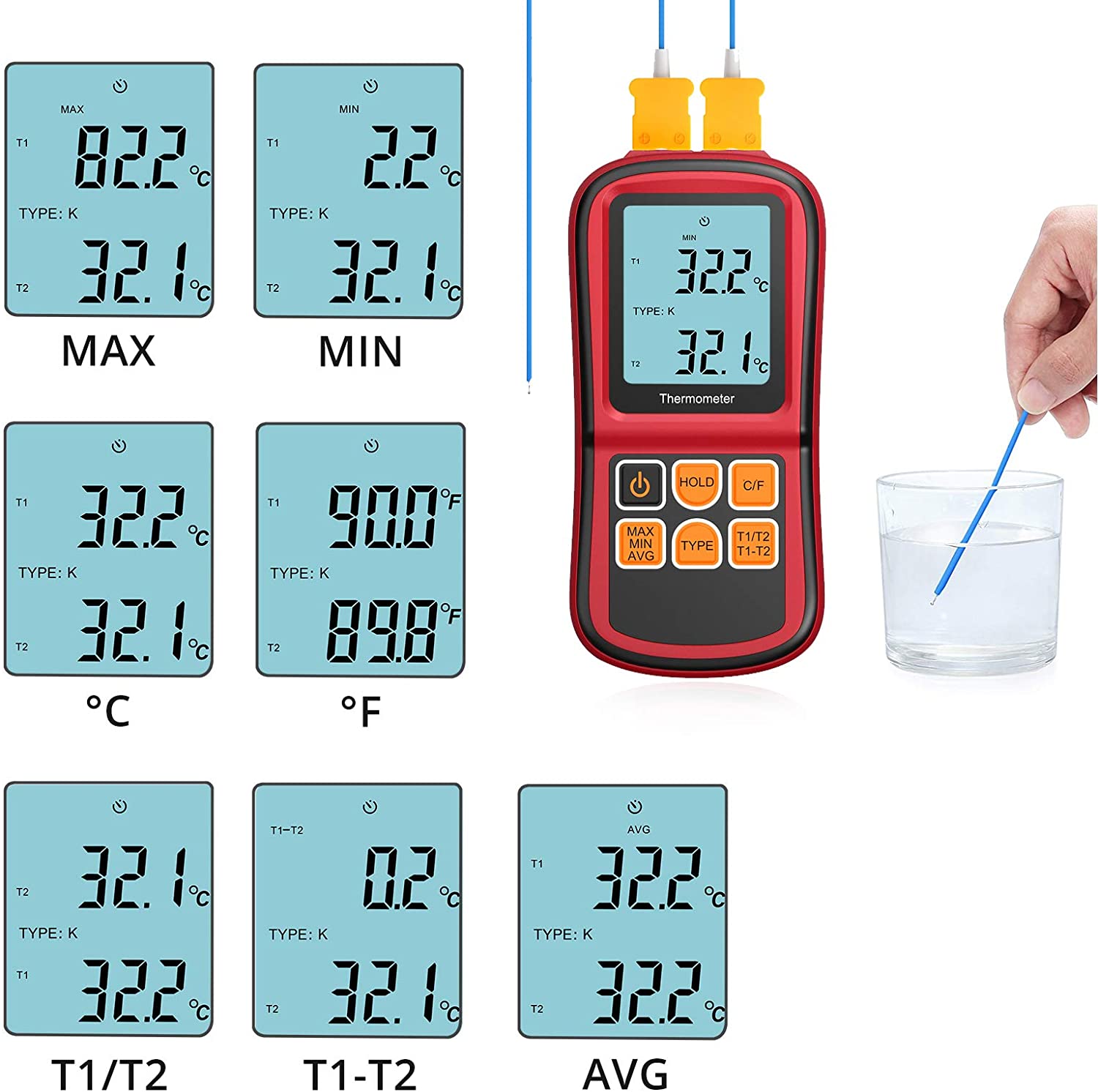 Kamtop Digital Dual Channel Thermometer