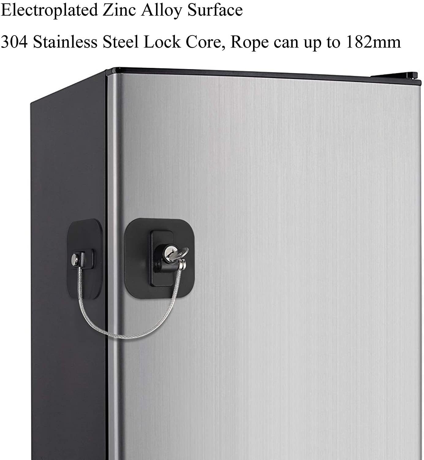 KAMTOP Refrigerator Locks 2PCS Fridge Locks Freezer Window Safety Locks - Black