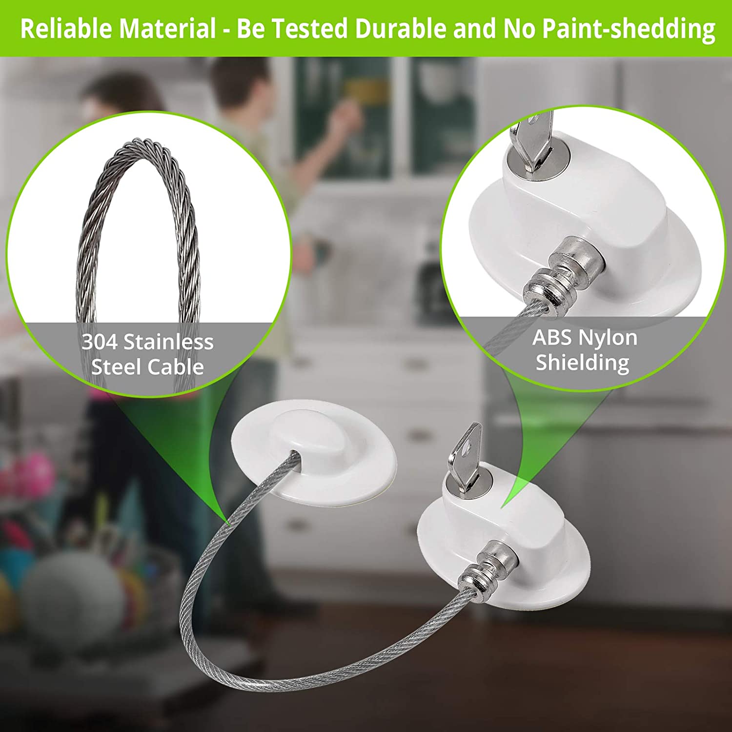 KAMTOP Fridge Locks 2PCS Freezer Locks 18cm/ 7inch 304