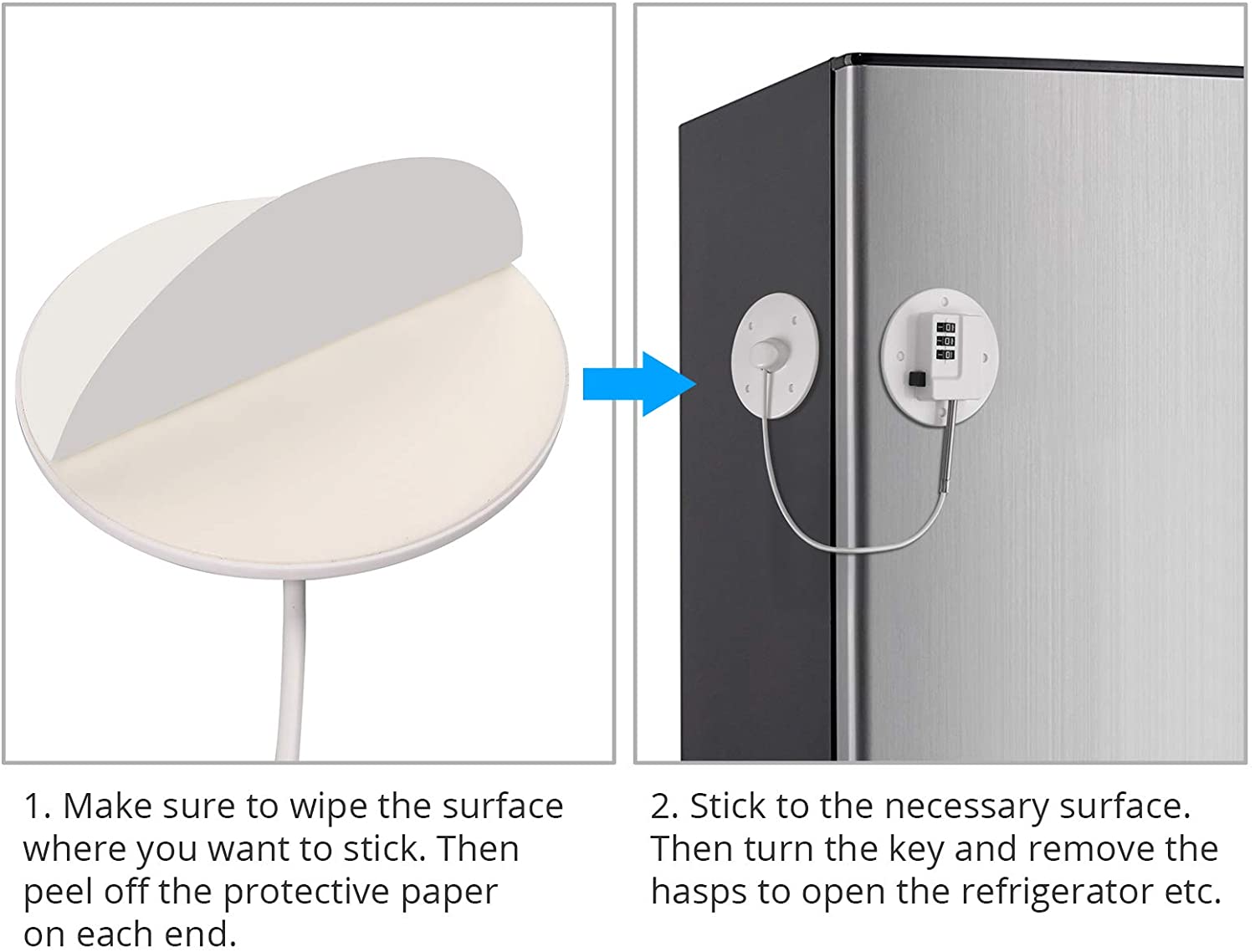 Kamtop 2 Pcs Refrigerator Lock