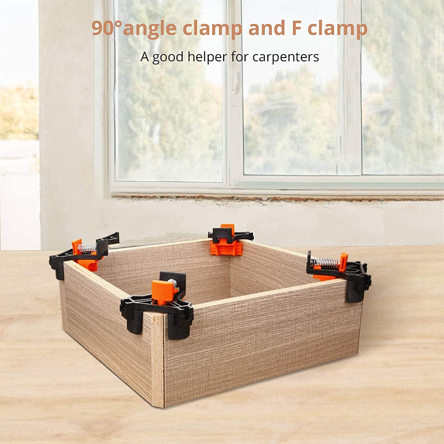 Kamtop 4 Inch and 90 Degree Angle Corner Clamps F Ratchet Clamp Set