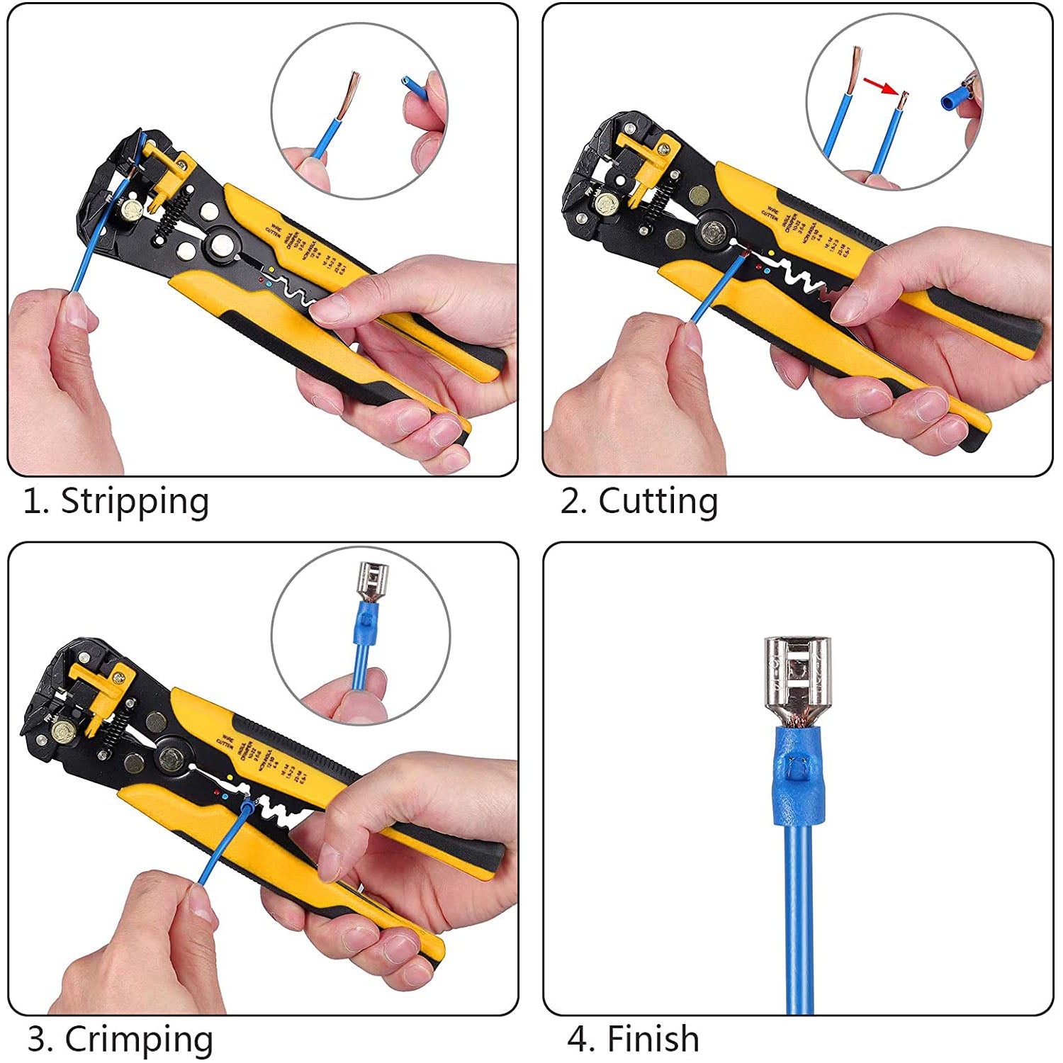 Kamtop Multifunctional Stripping Tool Diameter AWG10-24 Wire Pliers Set