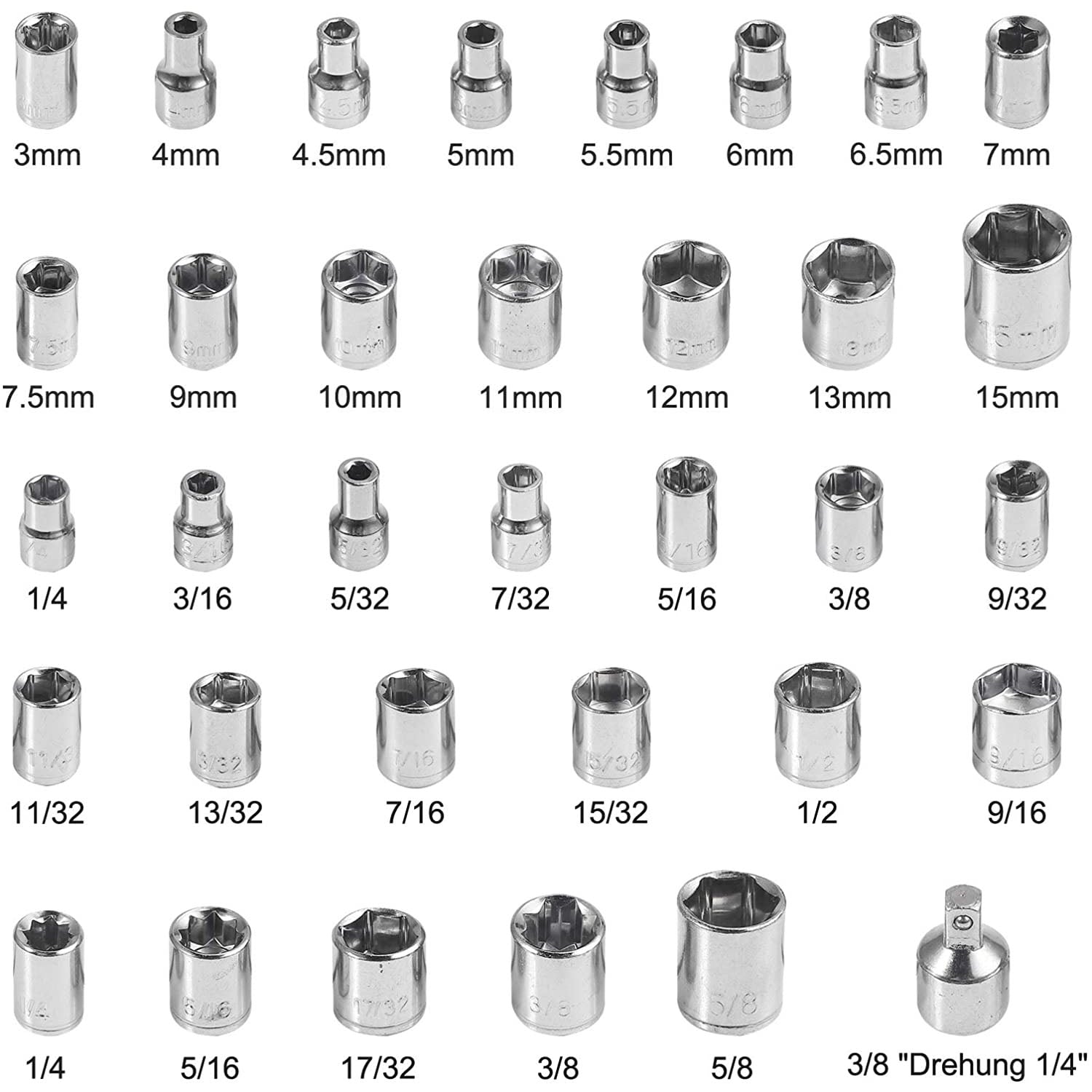 Kamtop 141 PCS Socket Bit Set Including Ratchet Handle
