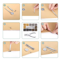 Kamtop 240 Sets 4 Colors 3 Size Leather Rivets
