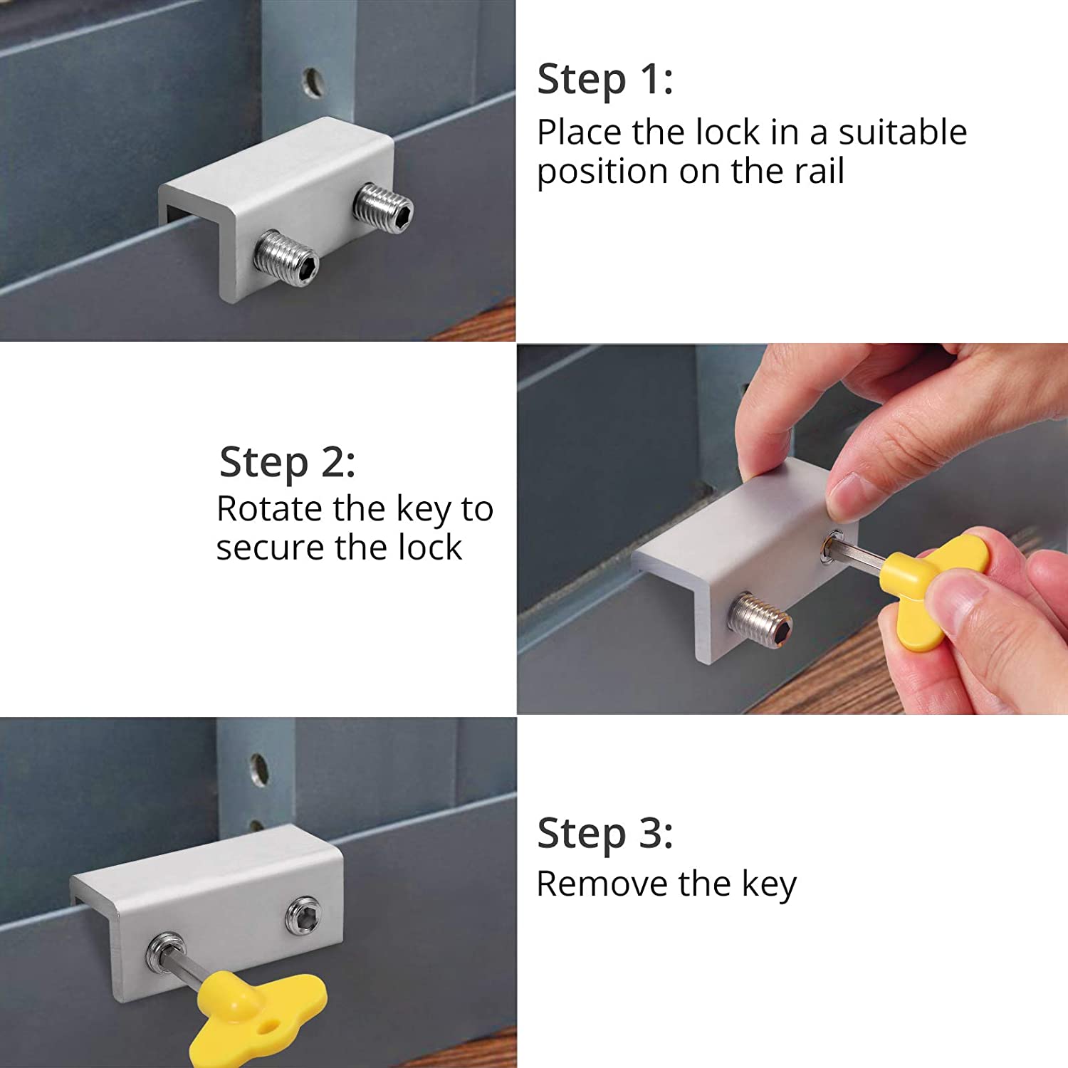 Kamtop 6 Sets Adjustable Sliding Window Double Locks