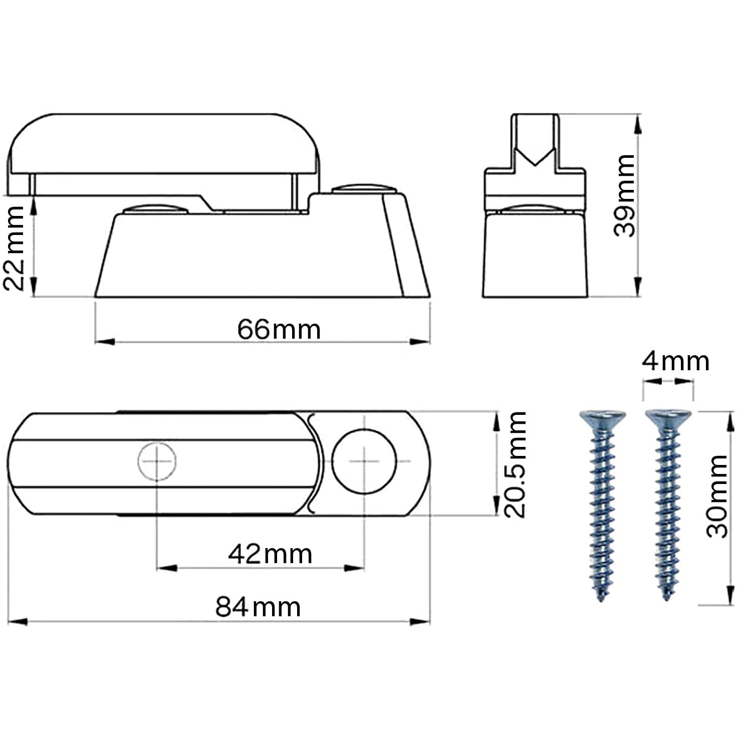 KAMTOP Sash Jammers 8PCS Sash Blockers White Zinc Alloy