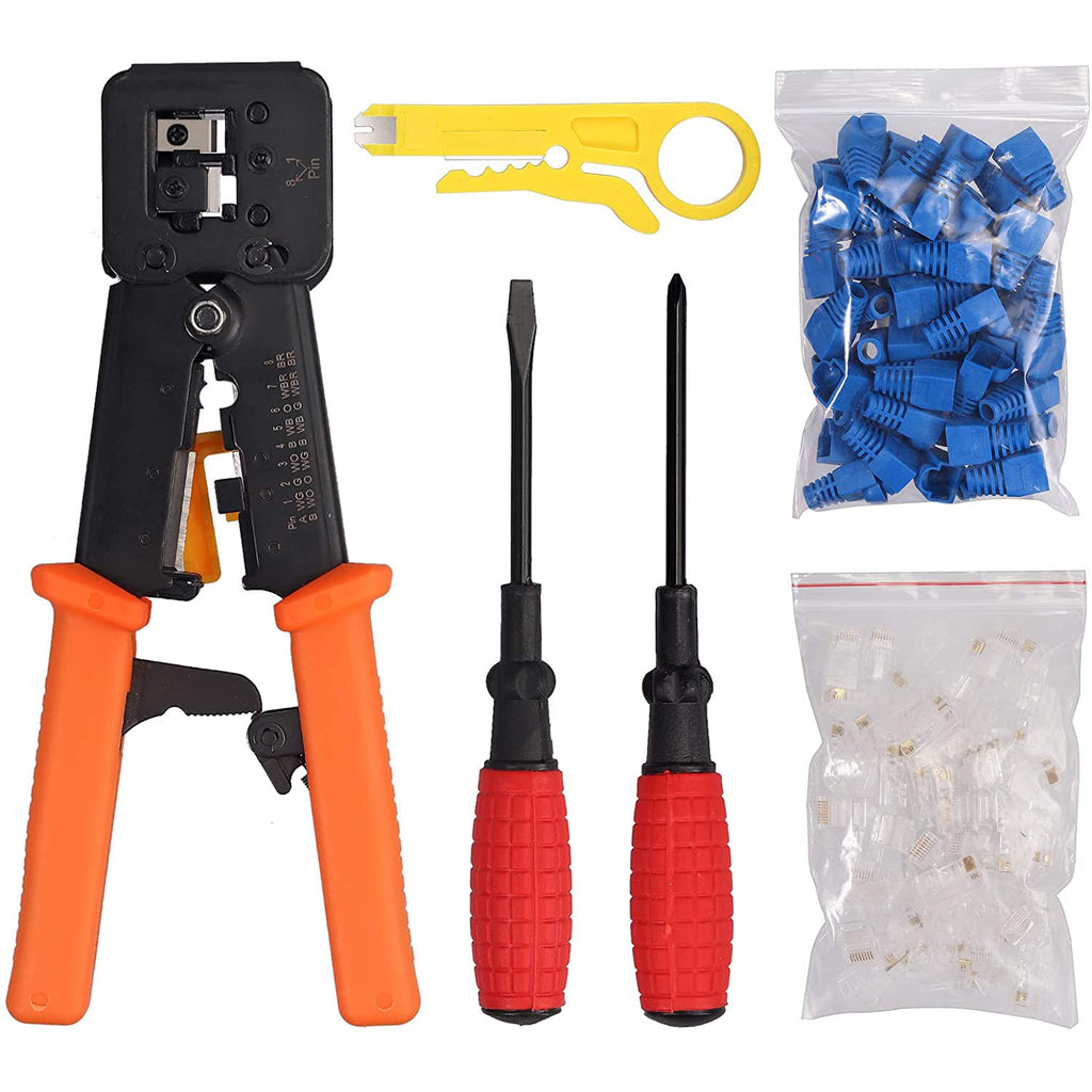 Kamtop 6 in 1 RJ45 Crimping Tool Kit Cat5 Cat6