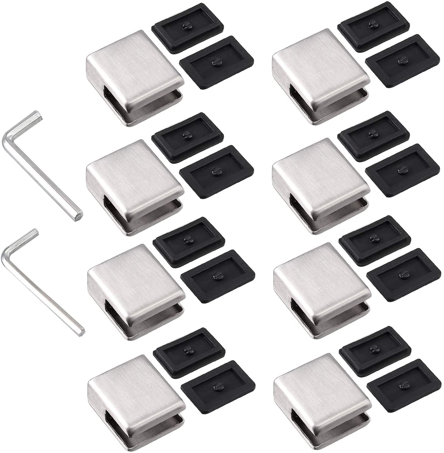 Kamtop 8PCS 8-10mm Stainless Steel 304 Square Glass Clamps