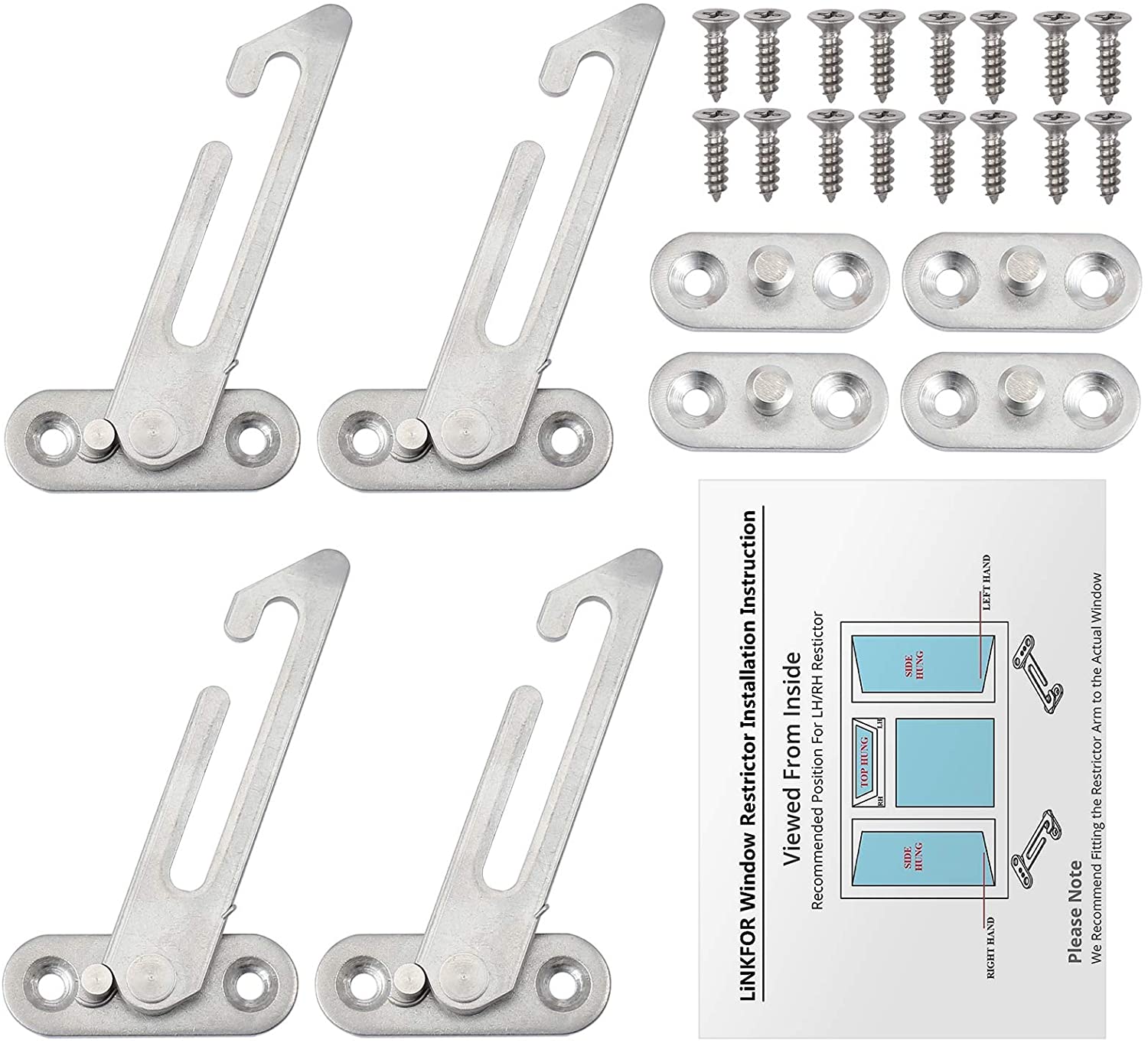 KAMTOP 4PCS UPVC Window Restrictor Locks