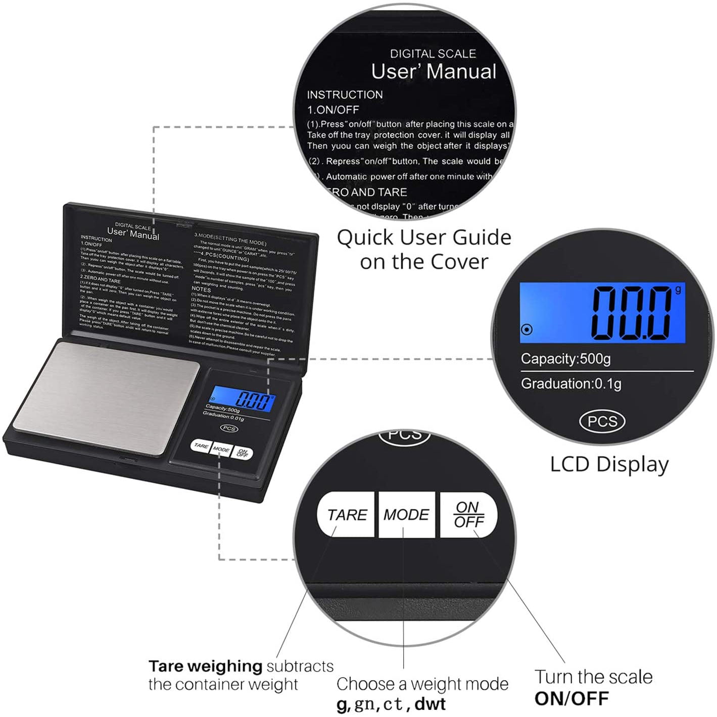 Kamtop Digital Weighing Scale 0.1g--500g
