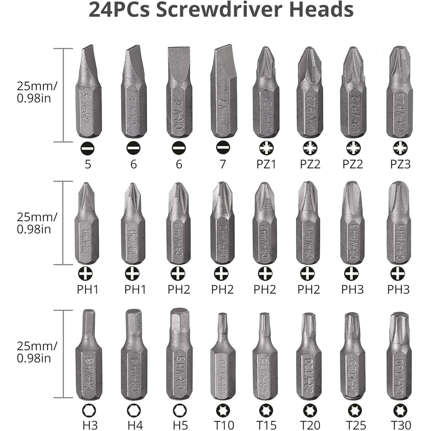 Kamtop 50 PCS Screwdriver Bits Set