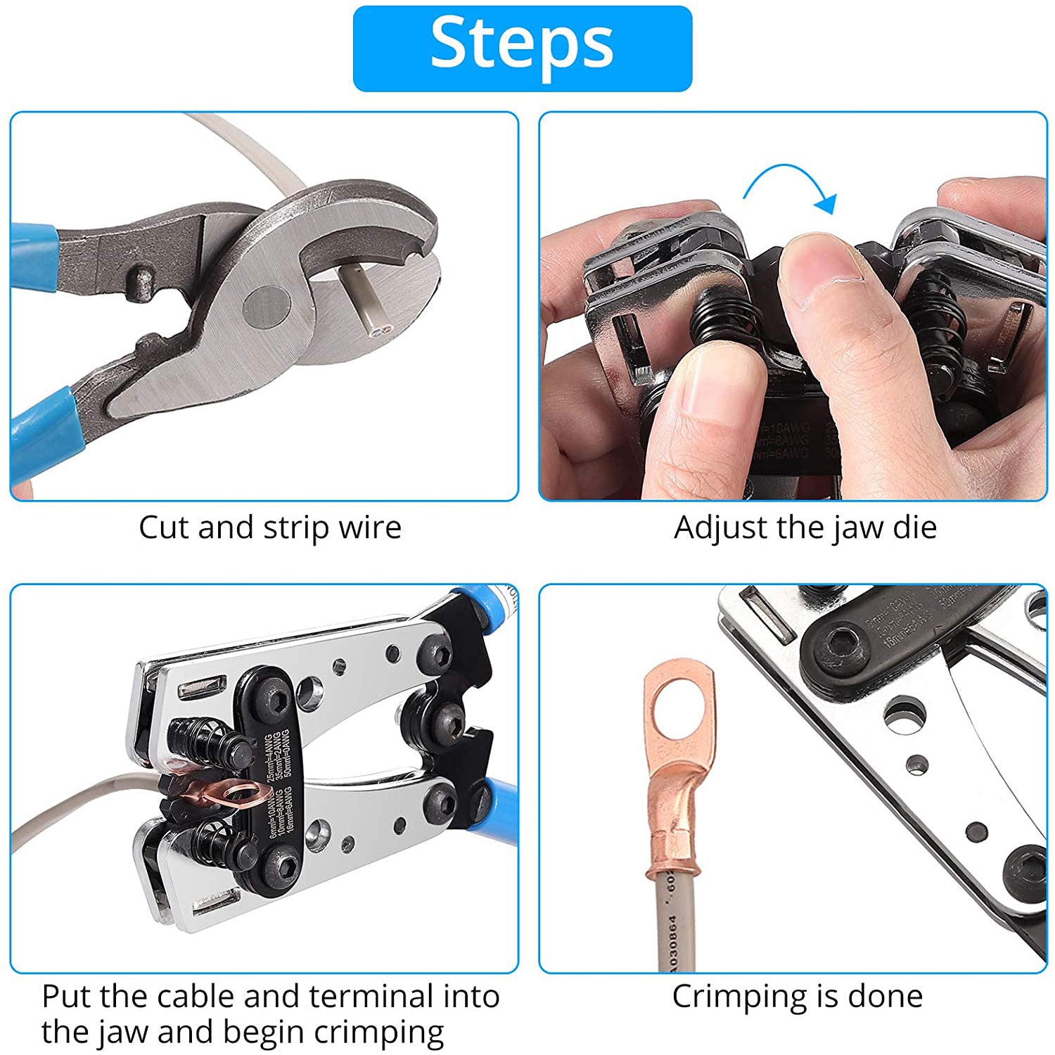 Kamtop Professional Wire Crimper Terminal Crimping Tool