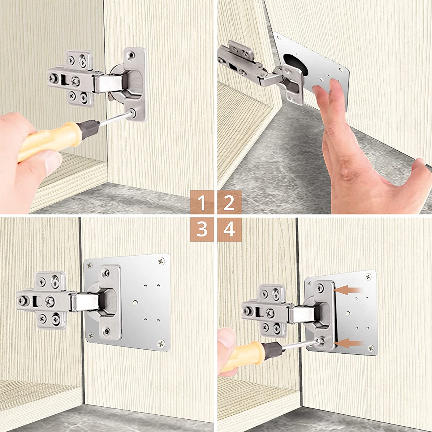 Kamtop 10 Pcs Hinge Repair Brackets